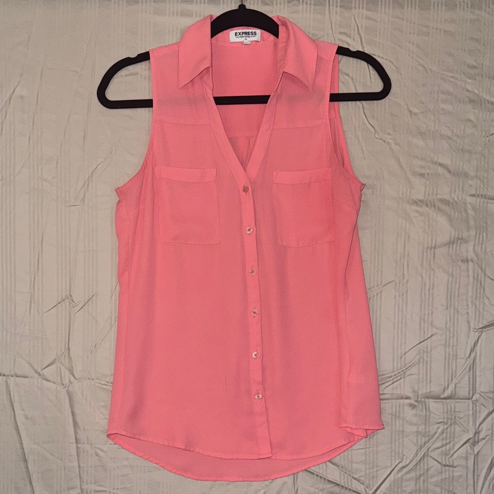Express Coral Sleeveless Blouse